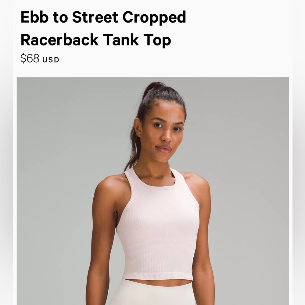Ebb street tank cropped from lululemon